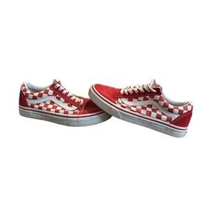 Old Skool Red Checkered Vans Men's Size 6 Women's Size 7.5